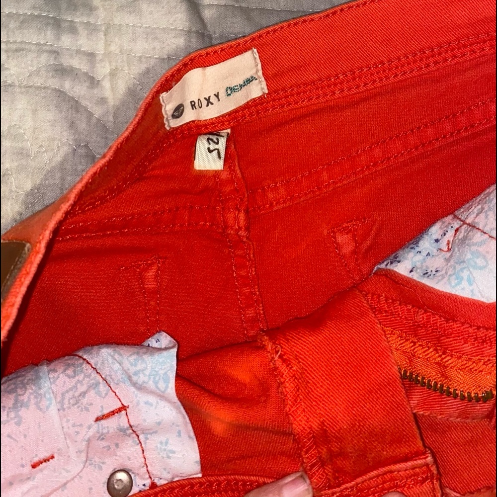 Light orange jean shorts